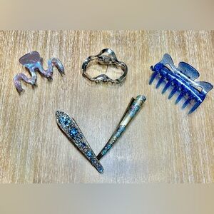 Blue & Silver Hair Accessory Set